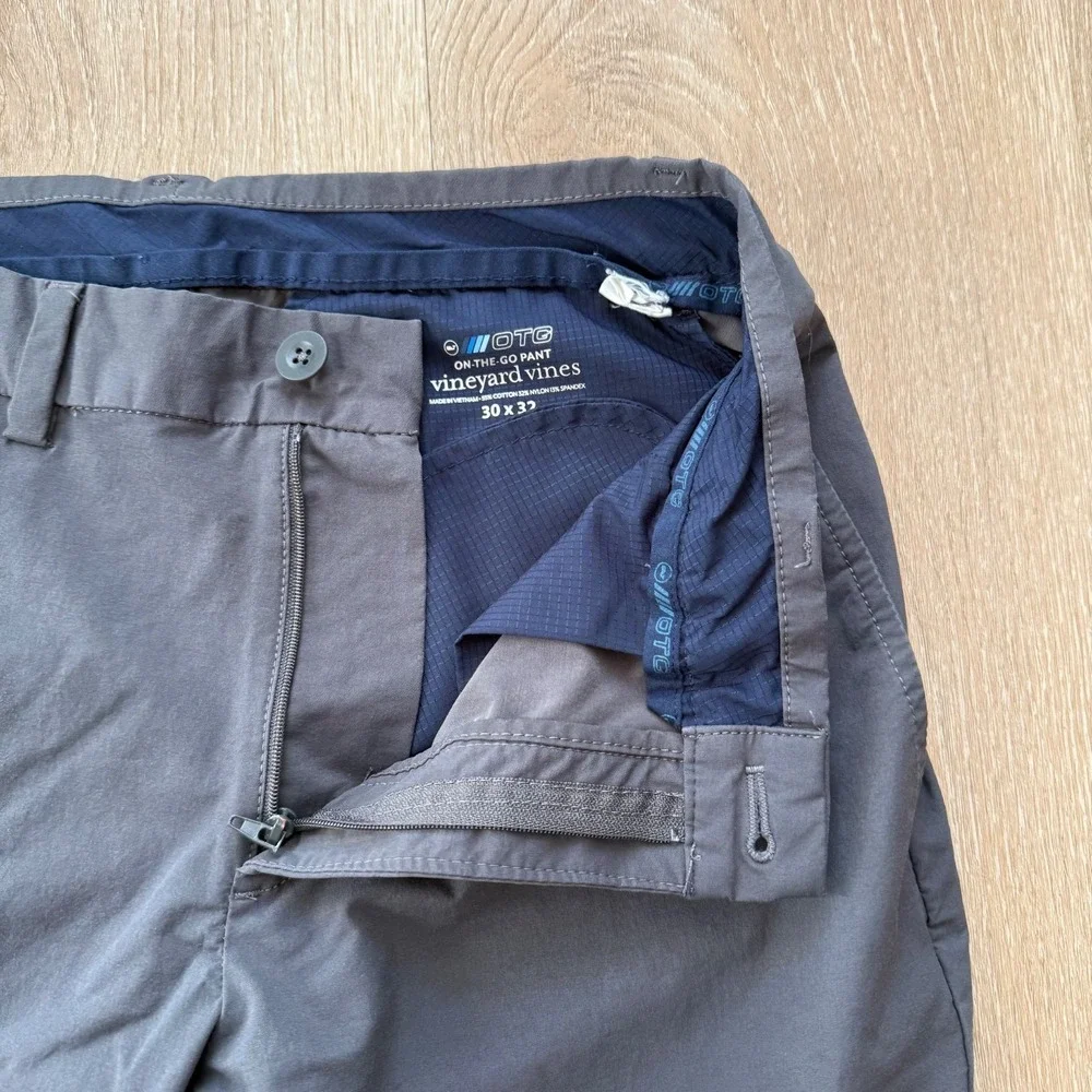 Vineyard Vines Pants Mens 30x32 Gray On The Go Chino OTG Performance Evening Sky - Picture 6 of 7